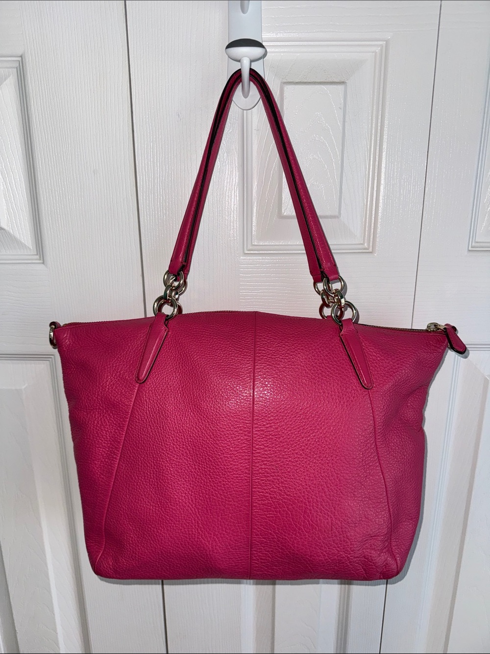 Authentic Coach Pink Pebbled Leather Tote Bag - Picture 3 of 16
